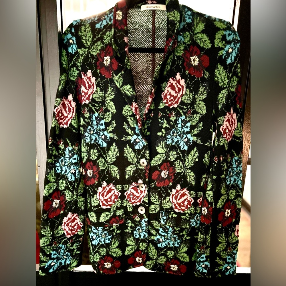 SOLD EUC Aldo Martins Floral Knit Blazer Sz 8